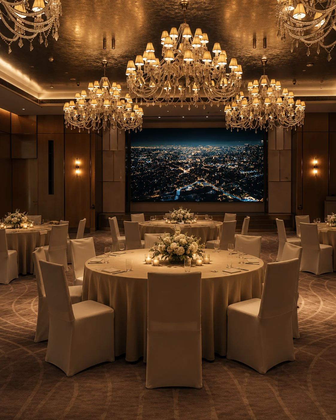 DLF Camellias ballroom dinner setting